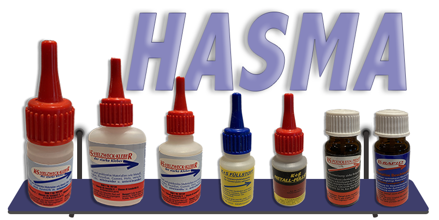 HASMA Ventes & Conseils - K+S Colle universelle forte - Importation générale Suisse HASMA Verkauf & Beratung - K+S Sekunden-Kleber - Generalvertretung Schweiz